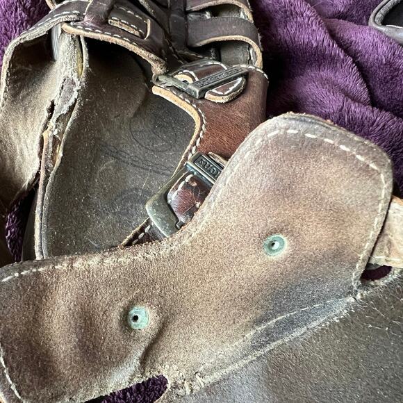 Vintage 90s Dr. Martens Fisherman Sandals Brown Leather Buckle Chunky Men's 12 - Picture 16 of 16